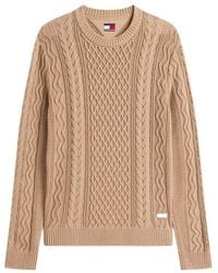 Tommy Hilfiger - Tommy Jeans Tommy Badge Cable Knit Slim Jumper - Lyst