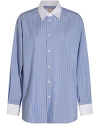Marni - Striped Curved Hem Shirt - Lyst