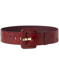 Fendi - Burgundy Hagfish Leather Belt - Lyst
