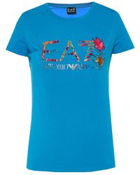 EA7 - Round Collar Logo T-Shirt - Lyst