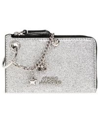Marc Jacobs - The Coated Glitter Everyday Top Zip Charm Wallet - Lyst