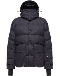 Moncler - Servance Wool Denim Hooded Down Ski Jacket - Lyst