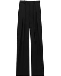 Saint Laurent - High Waist Wide Leg Trousers - Lyst