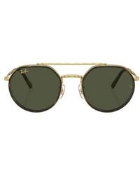 Ray-Ban - Logo-Print Round-Frame Sunglasses - Lyst