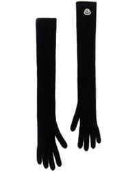 Moncler - Logo Patch Knitted Gloves - Lyst