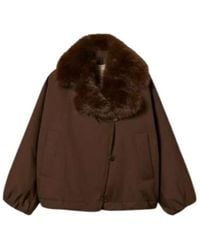 Twinset - Casual Jacket With A Faux Fur Collar - Lyst