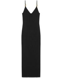 Versace - Safety Pin Suspender Ribbed Midi Dress - Lyst