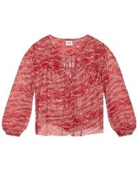 Isabel Marant - Isabel Marant Étoile Advika Abstract Printed V-Neck Blouse - Lyst