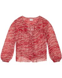 Isabel Marant - Isabel Marant Étoile Advika Abstract Printed V-Neck Blouse - Lyst