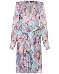 Balmain - Floral Printed Long-Sleeved Dress - Lyst