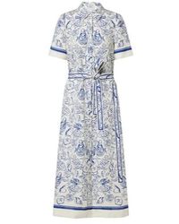 Jonathan Simkhai - Audria Printed Linen-Blend Shirt Dress - Lyst