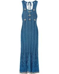 Rabanne - Rabanne Beaded Crochet Midi Dress - Lyst
