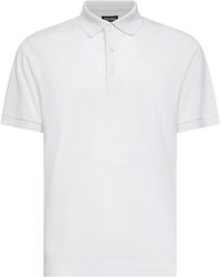 ZEGNA - Ribbed Knit Polo Shirt - Lyst