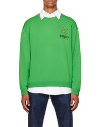 KENZO - Logo Embroidered Crewneck Sweater - Lyst