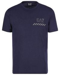EA7 - Round Collar Logo T-Shirt - Lyst