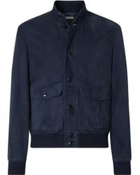 ZEGNA - Suede Blouson Jacket - Lyst