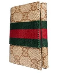 Gucci - Bi-Fold Card Case With Web - Lyst
