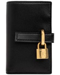Balmain - Padlock-Detail Calf Leather Wallet - Lyst