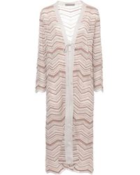 D.exterior - Lurex Chevron Long Cardigan - Lyst