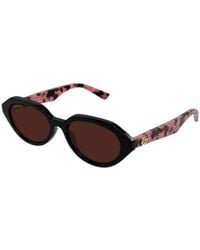 Gucci - Eyewear Oval Frame Sunglasses - Lyst