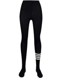 Thom Browne - 4 Bar Striped Ribbed Tights - Lyst