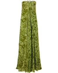 Cult Gaia - Strapless Embellished Gathered Devoré Bustier Maxi Dress - Lyst