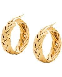Loewe - Braided Hoop Earrings - Lyst