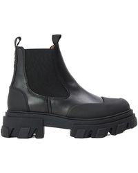 Ganni - Solid Color Ankle Boots - Lyst