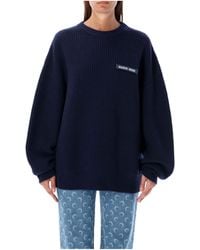 Marine Serre - Fisherman Logo Patch Knitted Sweater - Lyst