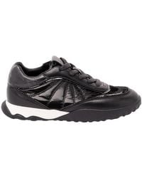 Pinko - Leather Sneakers With Rhinestones - Lyst