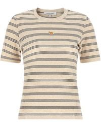 Maison Kitsuné - Maison Kitsuné Baby Fox Striped Fitted T-Shirt - Lyst
