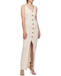 Balmain - Ribbed-Knit Sleeveless Maxi Dress - Lyst