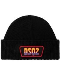 DSquared² - Logo Patch Beanie - Lyst