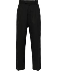 Drole de Monsieur - Drôle De Monsieur Logo Embroidered Pleated Trousers - Lyst