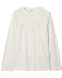 Burberry - Embroidered-Logo Cotton Long-Sleeve T-Shirt - Lyst