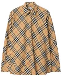 Burberry - Checkered Long-Sleeve Shirt - Lyst