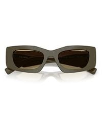Prada - Eyewear Triangular Logo Butterfly Frame Sunglasses - Lyst