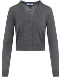 Prada - Virgin Wool Cardigan - Lyst