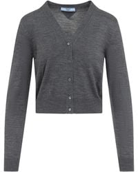Prada - Virgin Wool Cardigan - Lyst