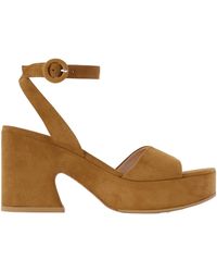 Gianvito Rossi - Alma 55 Suede Platform Sandals - Lyst