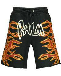 Palm Angels - Graffiti Flames Logo-Print Shorts - Lyst