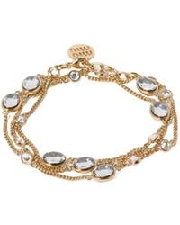 Miu Miu - Metal Bracelet With Crystals - Lyst