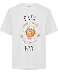 CASABLANCA - Logo Crew Neck T-Shirt - Lyst
