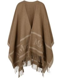 Max Mara - Hilde Fringed V-Neck Cape - Lyst