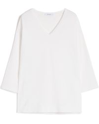 Max Mara - Mxpalloro Ribbed V-Neck Knitted Sweater - Lyst