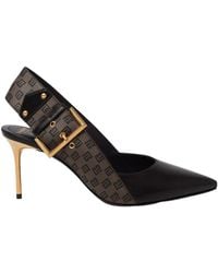 Balmain - Ruby 75Mm Monogram-Jacquard Slingback Pumps - Lyst
