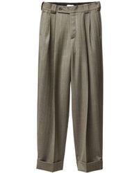Versace - Pinstripe Twill Oversized Pants - Lyst