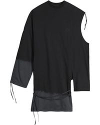 Y-3 - Cut-Out Detailed Drape T-Shirt - Lyst