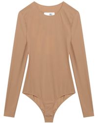 MM6 by Maison Margiela - Long Sleeved Crewneck Bodysuit - Lyst
