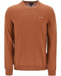 A.P.C. - Logo Embroidered Knit Jumper - Lyst